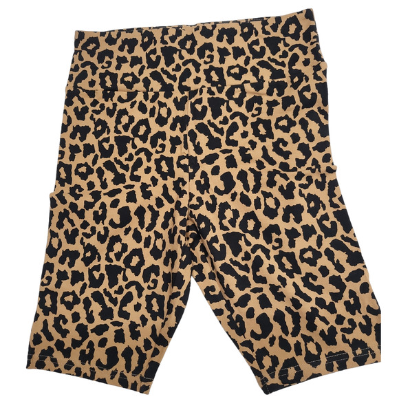 🍑 Wild Fable Womens Leopard Print Stretch Bike Shorts Size M Brown NWT - Picture 1 of 4